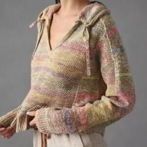 EUC Anthropologie Daily Practice colorful knit sweater size S